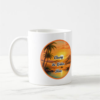Gouden uur jagen op Sunset Oasis Esthetiek Koffiemok