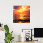 Gouden Uur op de Oceaan Poster (Thuiskantoor)