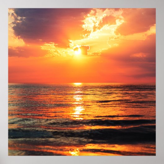 Gouden Uur op de Oceaan Poster (Voorkant)