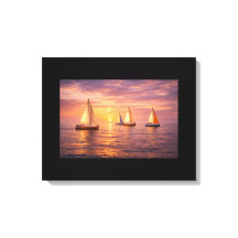 Gouden Uur Zeilboten Canvas Wandkunst | Kust-
