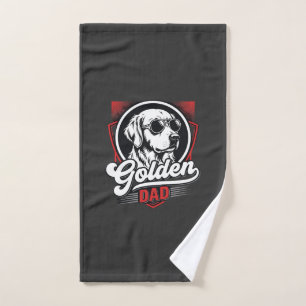Gouden Vader Golden Retriever Zonnebril Ontwerp Handdoek