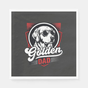 Gouden Vader Golden Retriever Zonnebril Ontwerp Servet