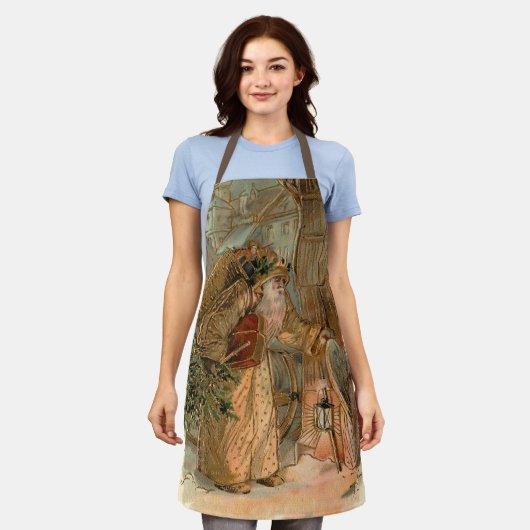 gouden vader kerst en engel schort (Gedragen)