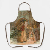  gouden vader kerst en engel schort (Voorkant)