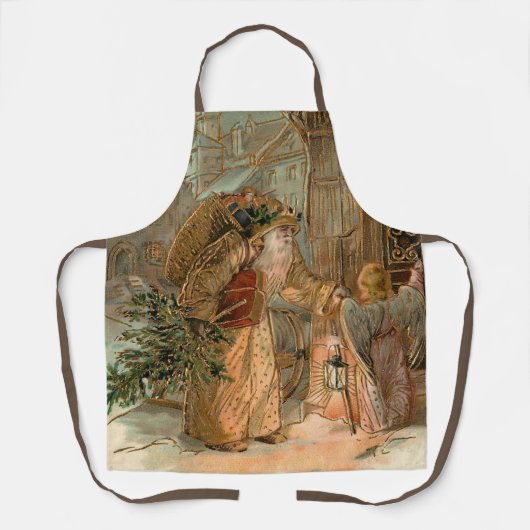 gouden vader kerst en engel schort (Voorkant)