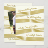 Gouden vakantie Trimmmings Fotogroet Feestdagenkaart (Voorkant / Achterkant)