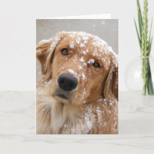 Gouden vakanties en een hond-achtig gelukkig nieuw feestdagen kaart