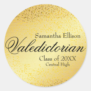 Gouden Valedictorian Gepersonaliseerde Gouden Stic Ronde Sticker