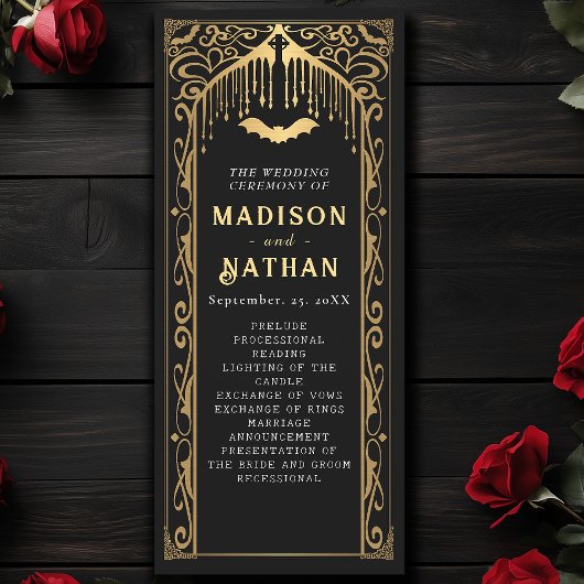 Gouden Vampier Kathedraal Gotische bruiloft Programma