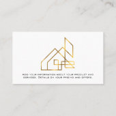 Gouden Vastgoed Logo Visitekaartje (Achterkant)