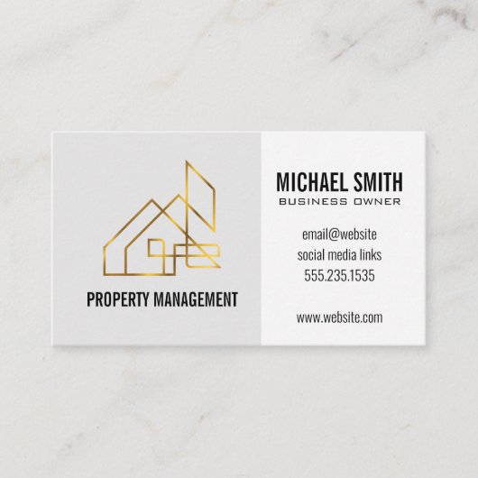 Gouden Vastgoed Logo Visitekaartje (Voorkant)