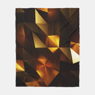 Gouden Veelhoek: 3D Abstract het teruggeven Fleece Deken