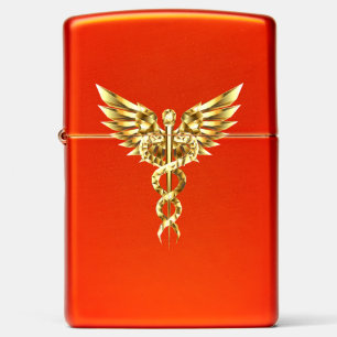 Gouden veelhoekig symbool Caduceus