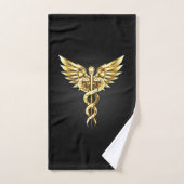 Gouden veelhoekig symbool Caduceus Bad Handdoek (Handdoek)