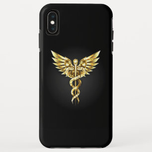 Gouden veelhoekig symbool Caduceus iPhone XS Max Hoesje