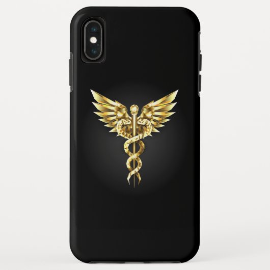 Gouden veelhoekig symbool Caduceus Case-Mate iPhone Case (Achterkant)