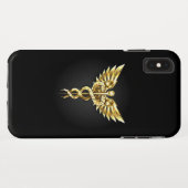 Gouden veelhoekig symbool Caduceus Case-Mate iPhone Case (Achterkant (horizontaal))