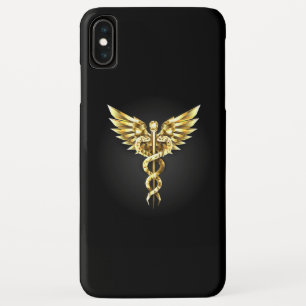 Gouden veelhoekig symbool Caduceus iPhone XS Max Hoesje