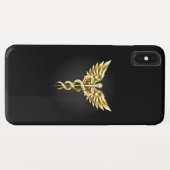 Gouden veelhoekig symbool Caduceus Case-Mate iPhone Case (Achterkant (horizontaal))
