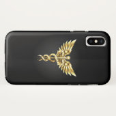 Gouden veelhoekig symbool Caduceus Case-Mate iPhone Case (Achterkant (horizontaal))