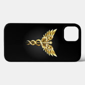 Gouden veelhoekig symbool Caduceus Case-Mate iPhone Case (Achterkant (horizontaal))