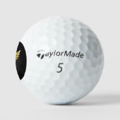 Gouden veelhoekig symbool Caduceus Golfballen (Logo)