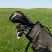 Gouden veelhoekig symbool Caduceus Golfheadcover (Insitu)