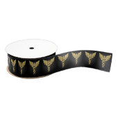 Gouden veelhoekig symbool Caduceus Grosgrain Lint (Spoel)