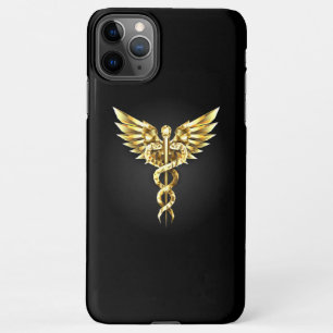 Gouden veelhoekig symbool Caduceus iPhone 11Pro Max Hoesje