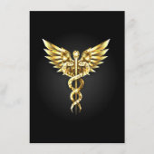 Gouden veelhoekig symbool Caduceus Menu (Voorkant)