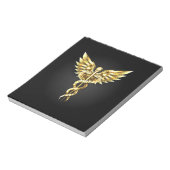 Gouden veelhoekig symbool Caduceus Notitieblok (Gedraaid)