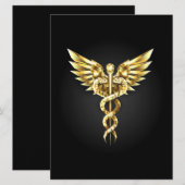 Gouden veelhoekig symbool Caduceus Programma (Voorkant / Achterkant)