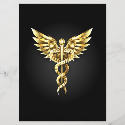 Gouden veelhoekig symbool Caduceus Programma (Voorkant)