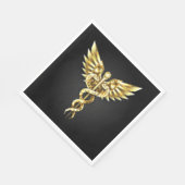 Gouden veelhoekig symbool Caduceus Servet (Hoek)