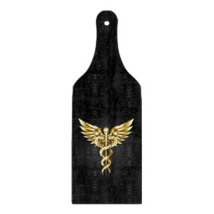 Gouden veelhoekig symbool Caduceus Snijplank