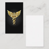 Gouden veelhoekig symbool Caduceus Visitekaartje (Voorkant / Achterkant)