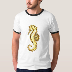 Gouden veelhoekig zeepaardje t-shirt