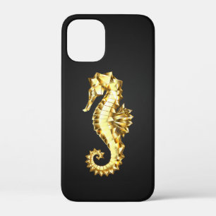 Gouden Veelhoekige Zeepaard iPhone 12 Mini Hoesje