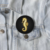 Gouden Veelhoekige Zeepaard Ronde Button 7,6 Cm (In situ)