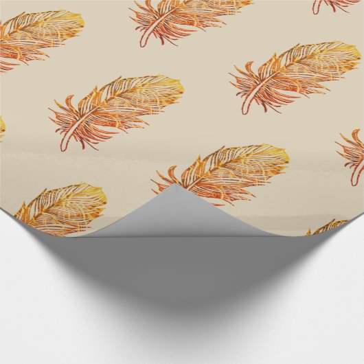 Gouden Veer Glanzend Verpakkend Document, 30 in x Cadeaupapier (Hoek)