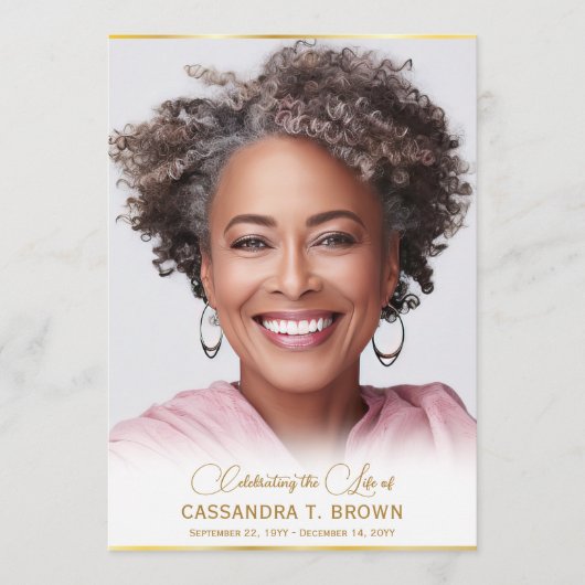 Gouden velg foto begrafenis programma (Voorkant)