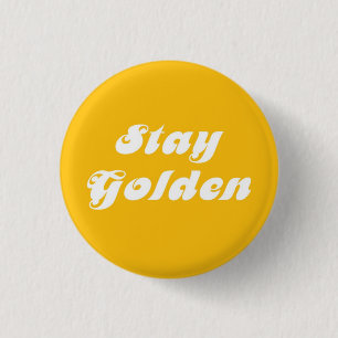 Gouden verblijf ronde button 3,2 cm