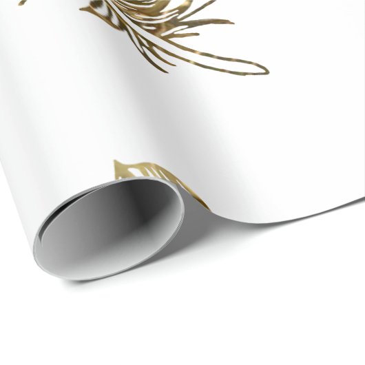 Gouden veren Art Matte Wrapping Papier (Rol Hoek)