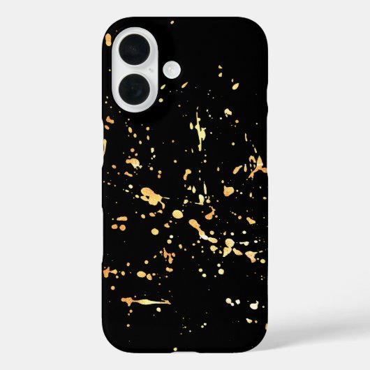 Gouden verf Splatter op zwart Case-Mate iPhone Case (Achterkant)