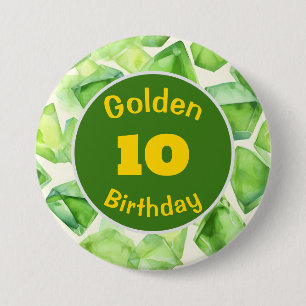 Gouden Verjaardag Augustus Birthstone Custom Butto Ronde Button 7,6 Cm