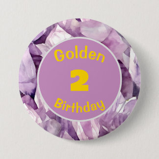 Gouden Verjaardag Februari Birthstone Custom Butto Ronde Button 7,6 Cm