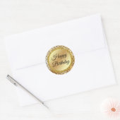 gouden verjaardag glitters lichten disco terug ronde sticker (Envelop)