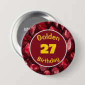 Gouden Verjaardag Juli Birthstone Custom Button (Voorkant /achterkant)