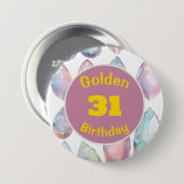 Gouden Verjaardag Oktober Birthstone Custom Button (Voorkant /achterkant)