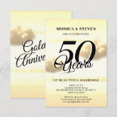 Gouden verjaardag romantische klassieker save the date (Voorkant / Achterkant)